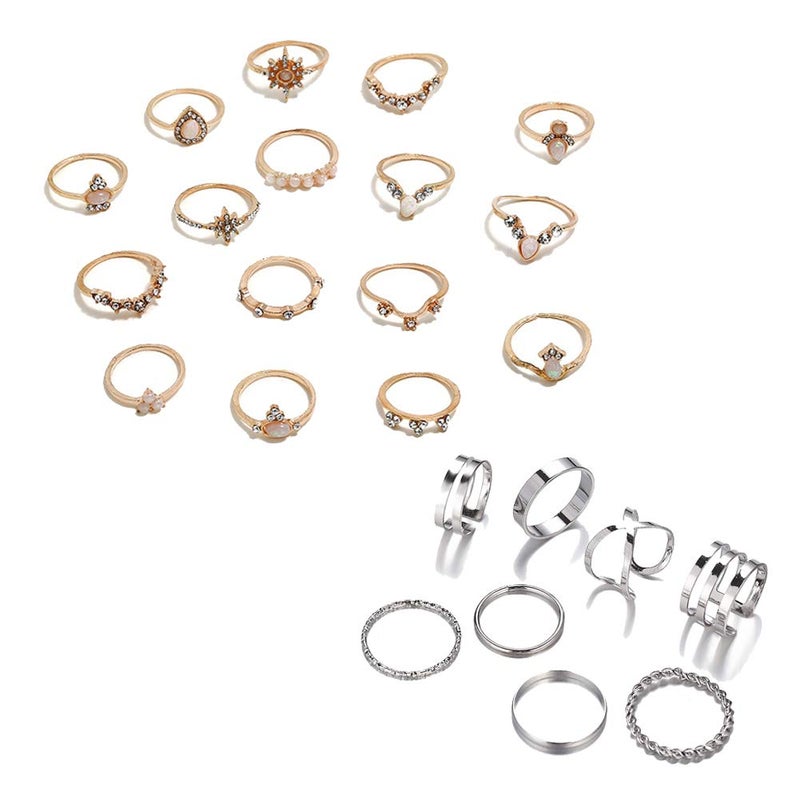 CSIYANJRY99 CSIYAN 6-16 PCS Knuckle Stacking Rings for Women,Boho Vintage Stackable Midi Finger Rings Set (M) - Image 1